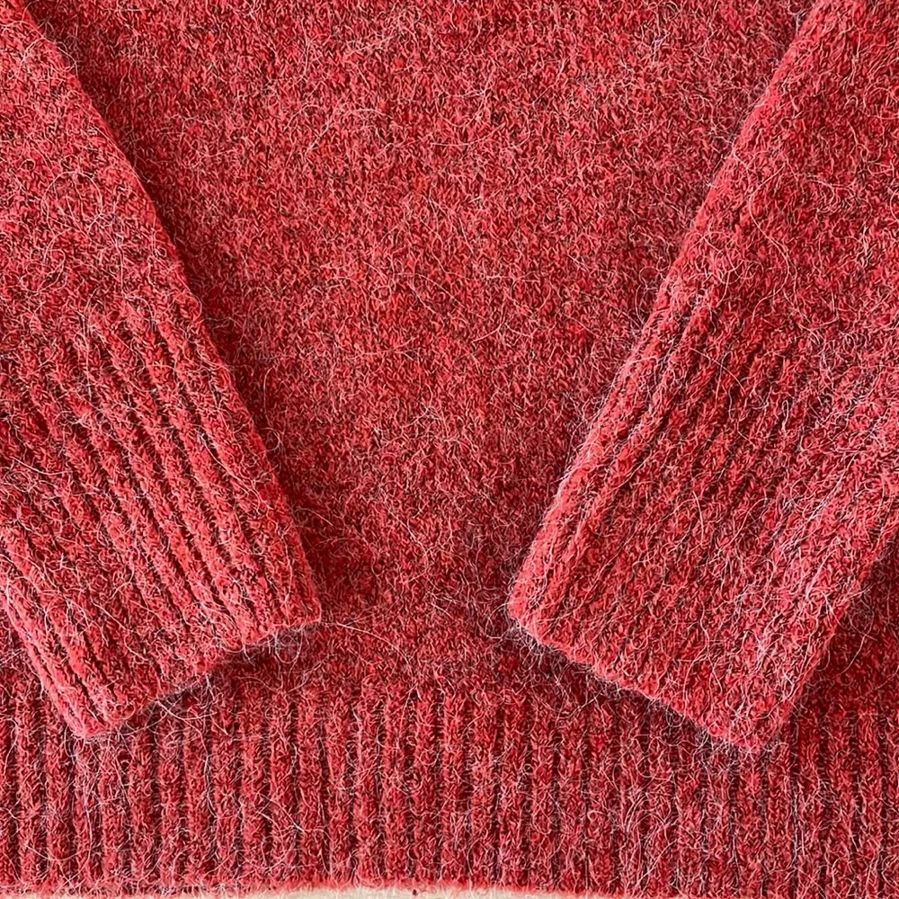 ICHI Ihamara Alpaca Touch Blend Knit Mock Neck Long Sleeve Pullover Swea…